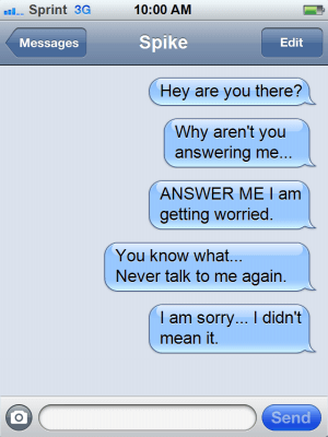 spam messages screenshot