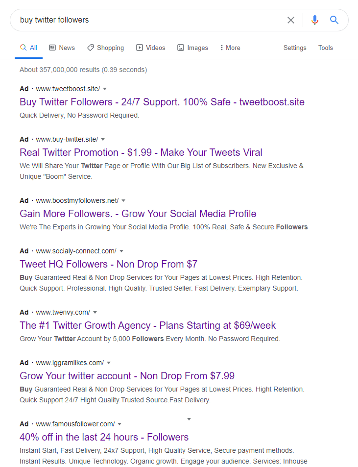 google screenshot