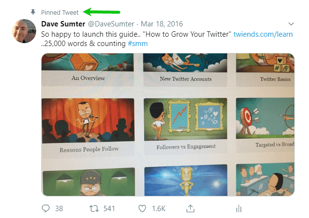 pinned tweet